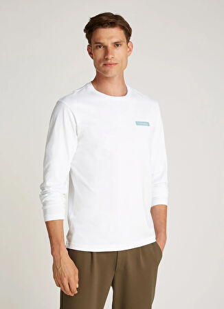 Calvin Klein Beyaz Erkek T-Shirt K10K113801YAF