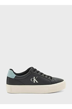 Kadın Yüksek Rahat Taban Deri Siyah Sneaker YW0YW01669-0GX