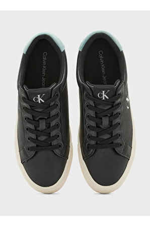 Kadın Yüksek Rahat Taban Deri Siyah Sneaker YW0YW01669-0GX