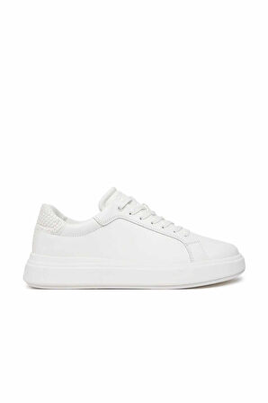 Erkek Low Top Lace Up Woven Sneaker Ayakkabı - Beyaz | 44