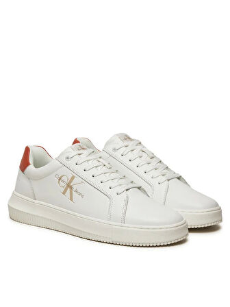 Calvin Klein Jeans Erkek Siyah CK Logolu Beyaz Sneaker