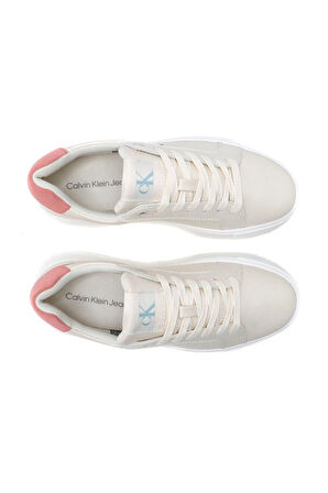 Calvin Klein Jeans Kadın Chunky Taban CK Logo Beyaz Sneaker