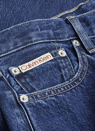 Calvin Klein Jeans Yüksek Bel Bootcut Paça Normal Koyu Mavi Kadın Denim Pantolon J20J2245241BJ