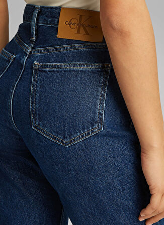 Calvin Klein Jeans Yüksek Bel Düz Paça Straight Koyu Mavi Kadın Denim Pantolon J20J2245041BJ