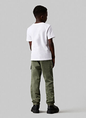 Calvin Klein Lastikli Bel Lastikli Paça Yeşil Erkek Çocuk Kargo Pantolon IB0IB02270LDY