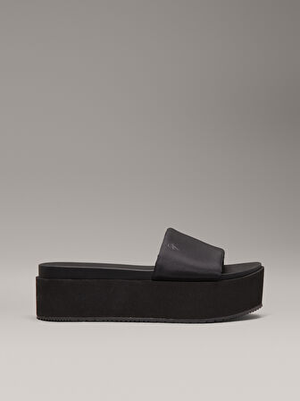 CALVIN KLEIN FLATFORM SANDAL SLIDE IN NYLON Terlik