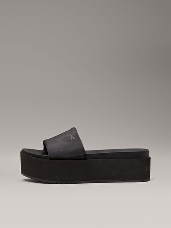 CALVIN KLEIN FLATFORM SANDAL SLIDE IN NYLON Terlik