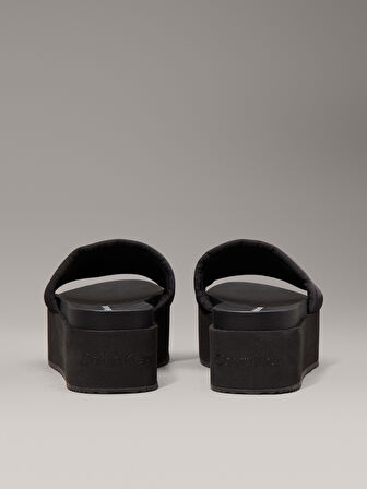 CALVIN KLEIN FLATFORM SANDAL SLIDE IN NYLON Terlik