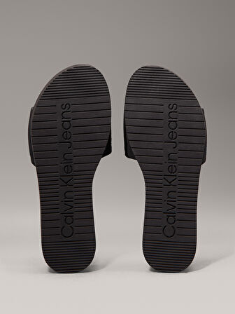 CALVIN KLEIN FLATFORM SANDAL SLIDE IN NYLON Terlik