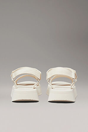 Kadın Ck Canvas Platform Sandalet - Ekru | 38