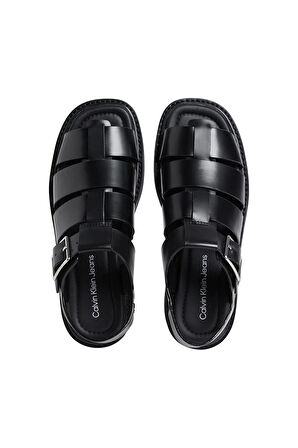 Calvin Klein Kadın Siyah Deri Balıkçı Sandalet