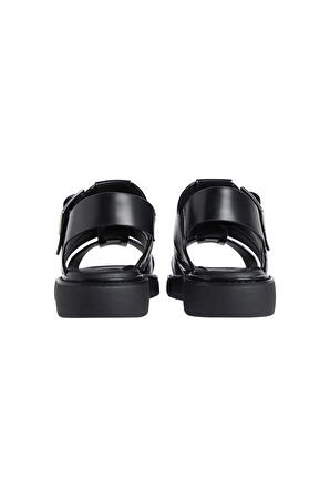 Calvin Klein Kadın Siyah Deri Balıkçı Sandalet