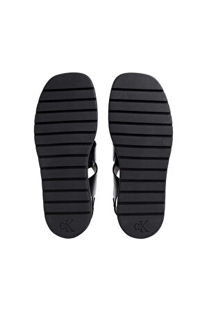 Calvin Klein Kadın Siyah Deri Balıkçı Sandalet