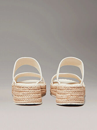 Calvin Klein Kadın Tuval Platform Espadril Sandalet