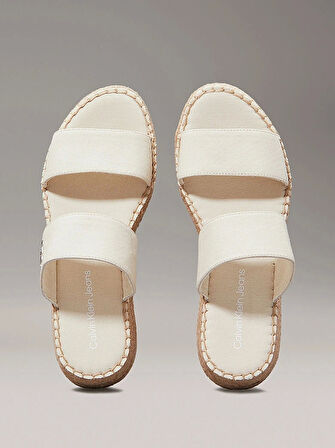 Calvin Klein Kadın Tuval Platform Espadril Sandalet