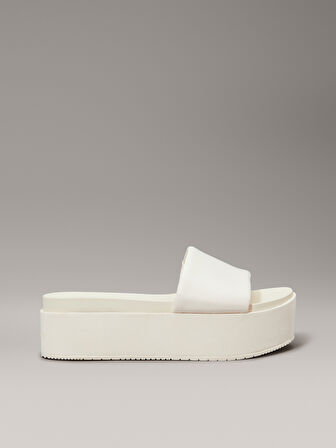 CALVIN KLEIN FLATFORM SANDAL SLIDE IN NYLON Terlik