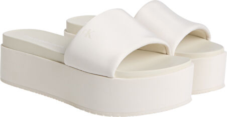 CALVIN KLEIN FLATFORM SANDAL SLIDE IN NYLON Terlik