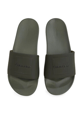 Calvin Klein Haki Erkek Plaj Terliği POOL SLIDE W/ CK SQUARE