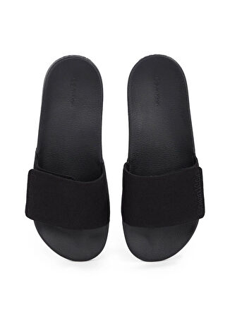Calvin Klein Siyah Plaj Terliği ADJ POOL SLIDE CANVAS LOGO
