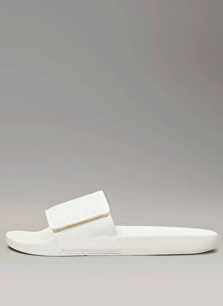 Calvin Klein Beyaz Erkek Plaj Terliği ADJ POOL SLIDE CANVAS LOGO