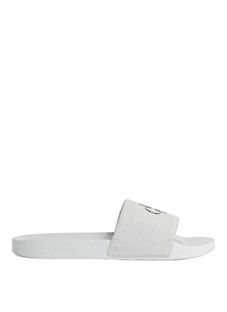 Calvin Klein Gri Erkek Plaj Terliği SLIDE MONOGRAM CV