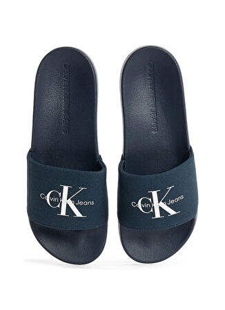 Calvin Klein Lacivert Erkek Plaj Terliği SLIDE MONOGRAM CV