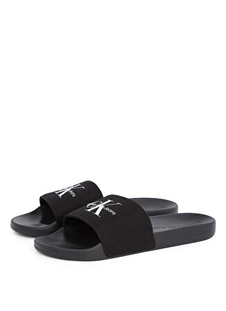 Calvin Klein Siyah Erkek Plaj Terliği SLIDE MONOGRAM CV