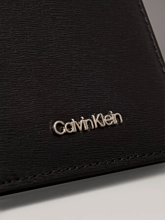 Calvin Klein Kadın Erkek Siyah Ck Monogram Logolu Cüzdan