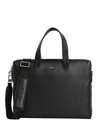 Calvin Klein Deri Siyah Erkek Laptop Çantası CK PREMIUM LEATHER LAPTOP BAG