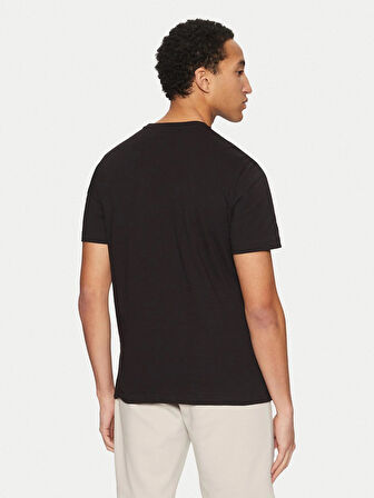 Calvin Klein Erkek Kısa Kollu Pamuklu Bisiklet Yaka Calvin Klein Yazı Detaylı Siyah T-Shirt K10K114163