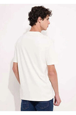 Calvin Klein Erkek Yuvarlak Yakalı Logolu Beyaz T-Shirt K10K112491-YAS