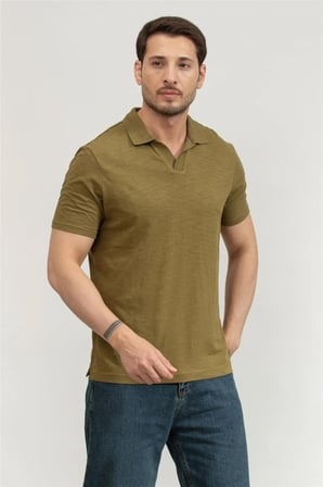 Erkek Polo Yaka T-Shirt Yeşil