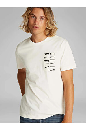 Calvin Klen Serıf Box Graphıc Tee Erkek T-Shirt J30J327474