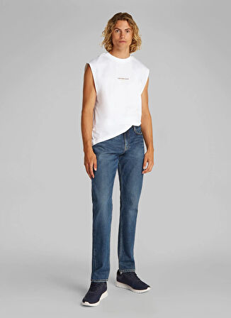 Calvin Klein Jeans Beyaz Erkek Atlet J30J327493YAF MONOLOGO SLEEVELESS