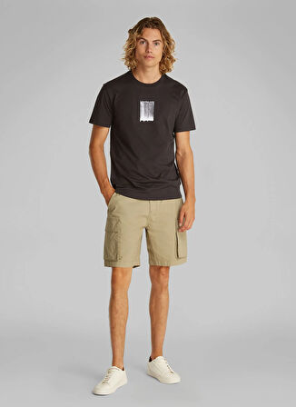 Calvin Klein Jeans Siyah Erkek T-Shirt J30J327522BEH BRUSH STROKE GRAPHIC