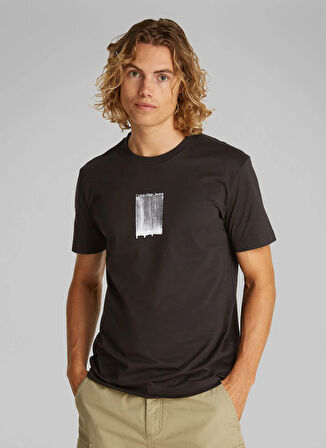 Calvin Klein Jeans Siyah Erkek T-Shirt J30J327522BEH BRUSH STROKE GRAPHIC