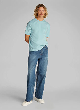 Calvin Klein Jeans Açık Mint Erkek T-Shirt J30J327494MR5 CK APPLIQUE TEE