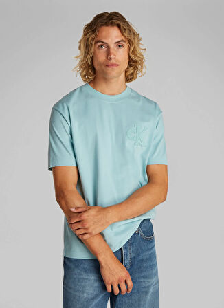 Calvin Klein Jeans Açık Mint Erkek T-Shirt J30J327494MR5 CK APPLIQUE TEE