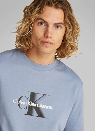 Calvin Klein Jeans Mavi Erkek T-Shirt J30J327471CKG MONOLOGO SHIFT TEE