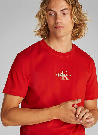 Calvin Klein Jeans Kırmızı Erkek T-Shirt J30J325649XNI MONOLOGO TEE