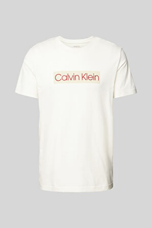 Erkek Calvin Klein Label T-Shirt - Krem | XS