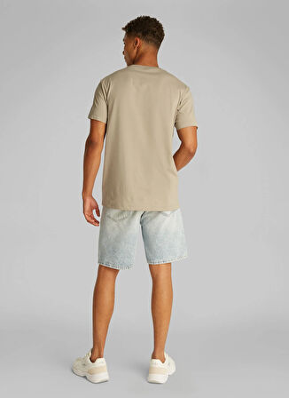 Calvin Klein Jeans Bej Erkek T-Shirt J30J327469PAH SHADOW LOGO TEE