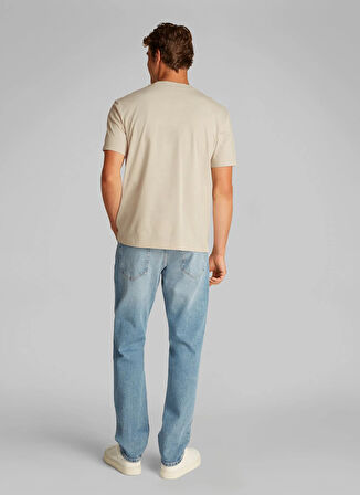Calvin Klein Jeans Krem Erkek T-Shirt J30J327494PDV CK APPLIQUE TEE