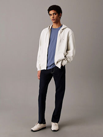 CALVIN KLEIN WOVEN LABEL ZIP THROUGH HOODIE Sweatshirt