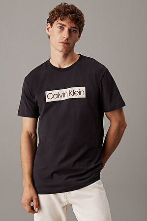 Erkek Calvin Klein Label T-Shirt - Gri | XS