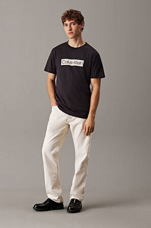 Erkek Calvin Klein Label T-Shirt - Gri | XS