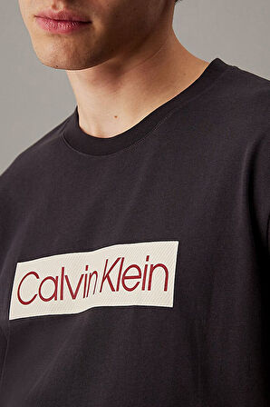 Erkek Calvin Klein Label T-Shirt - Gri | XS