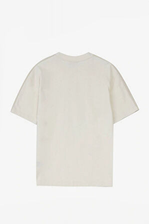 Erkek Ck Şerit Logo T-Shirt - Krem | XS