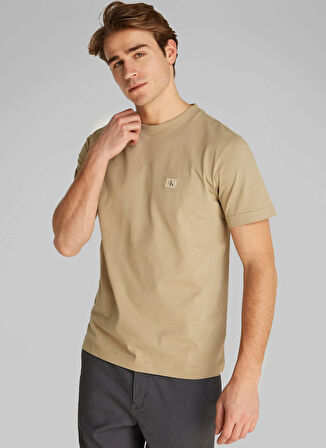 Calvin Klein Jeans Yeşil Erkek T-Shirt J30J327100HI0 WOVEN LABEL REGULAR