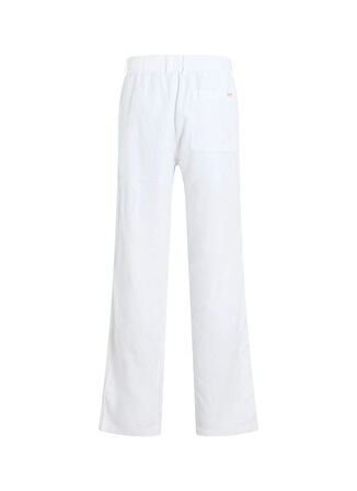 Calvin Klein Jeans Normal Bel Regular Fit Beyaz Erkek Chino Pantolon J30J327288YAF LINEN PANT
